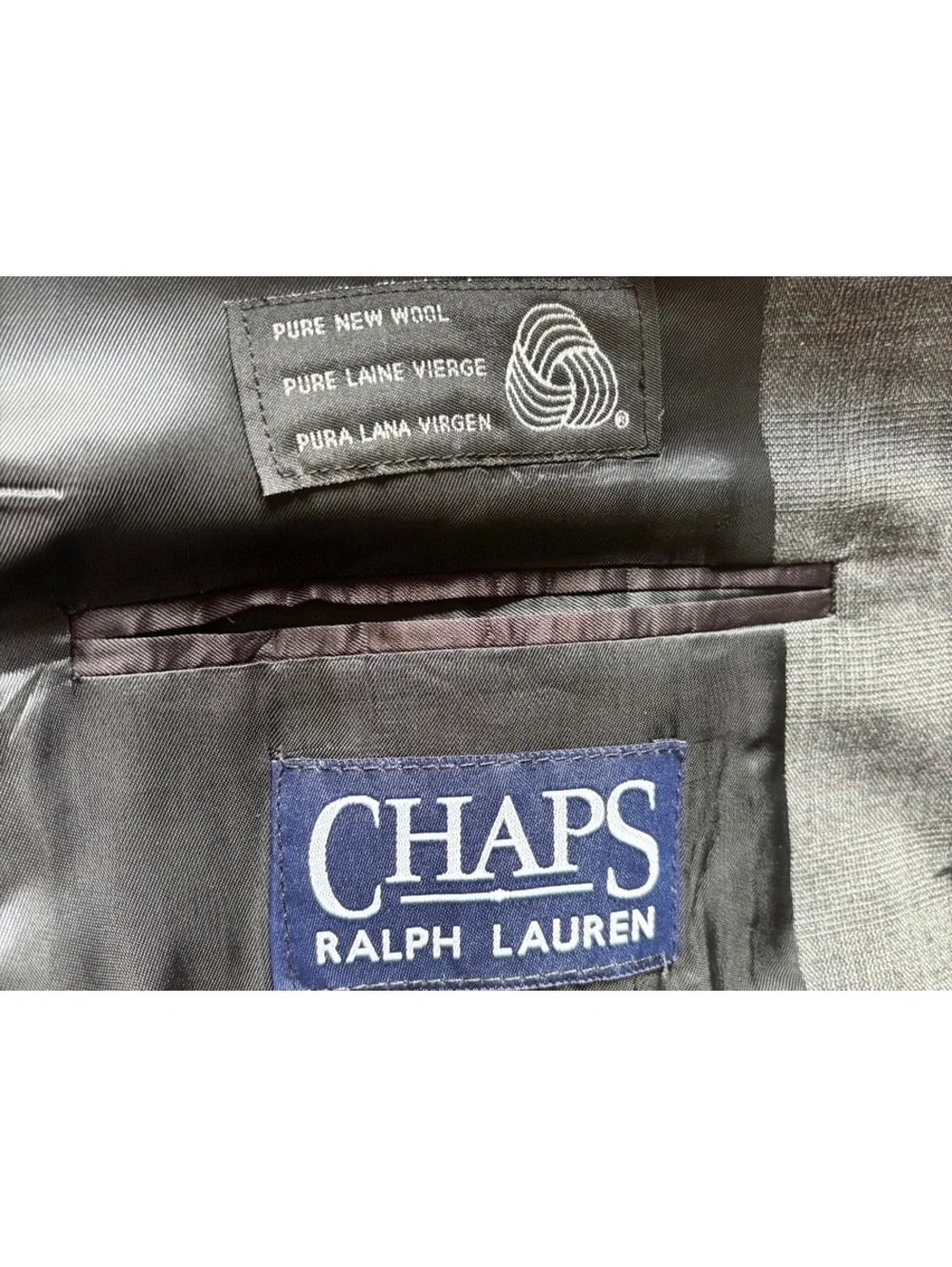 vintage 90s CHAPS RALPH LAUREN grey wool blazer SZ 42S